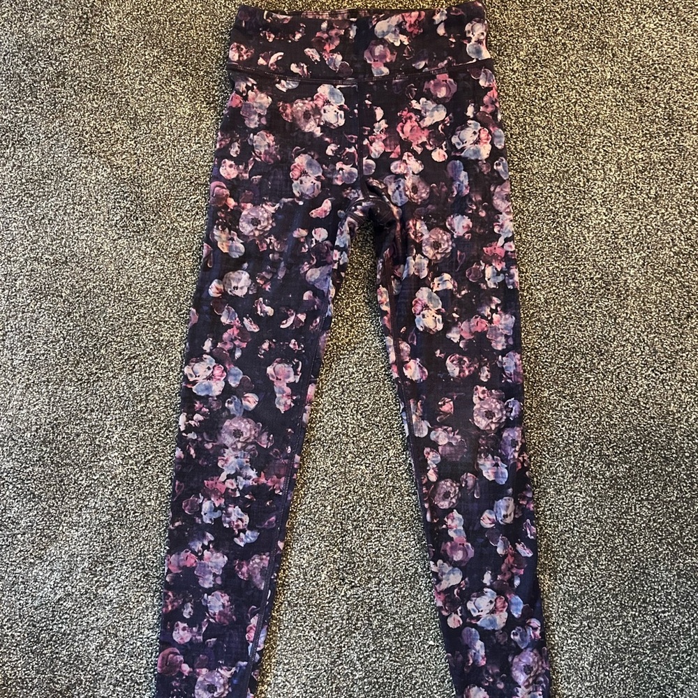 Athleta Kids Floral Leggings - Pink and Purple